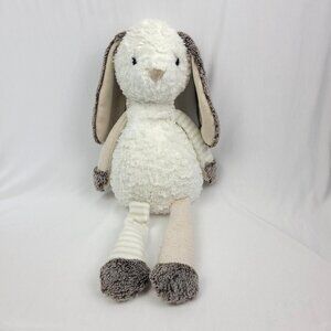 Aurora Purely Luxe White Brown Tan Stripes Bunny Rabbit Stuffed Plush Animal 18"